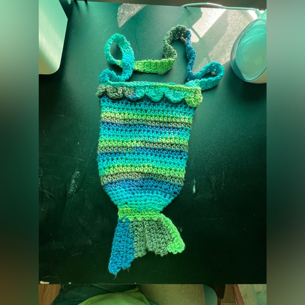 Purse. Mermaid crocheted purse/water bottle holder